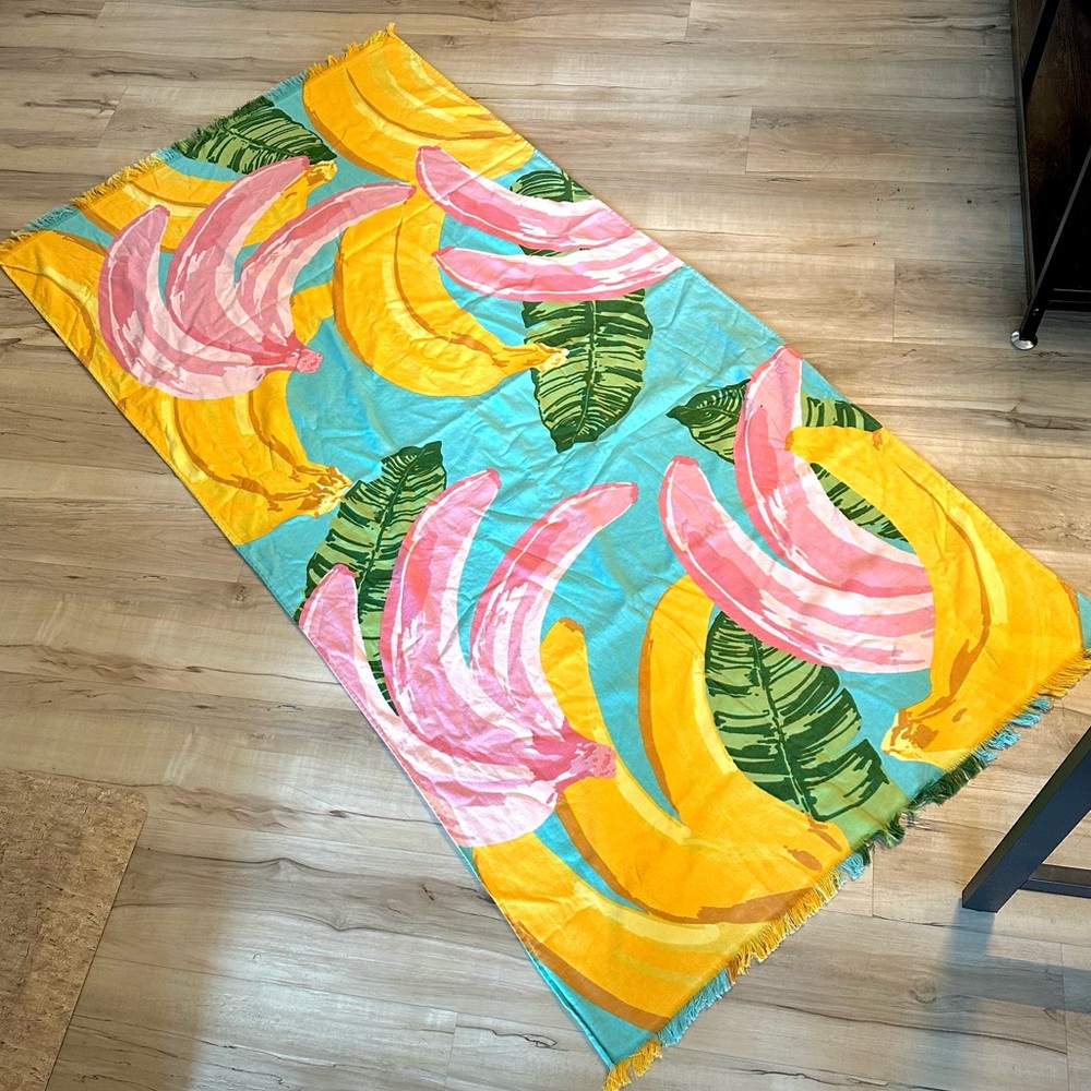 Bright Tropical Banana Beach Blanket
